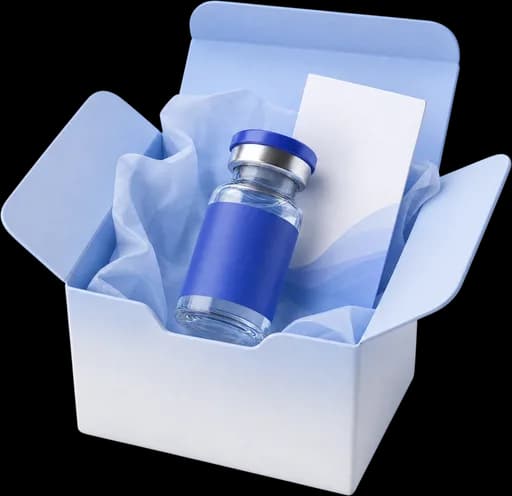 Open BioFlow box with a vial inside